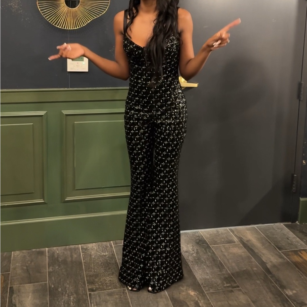 NADINE MERABI Hailey Black Jumpsuit